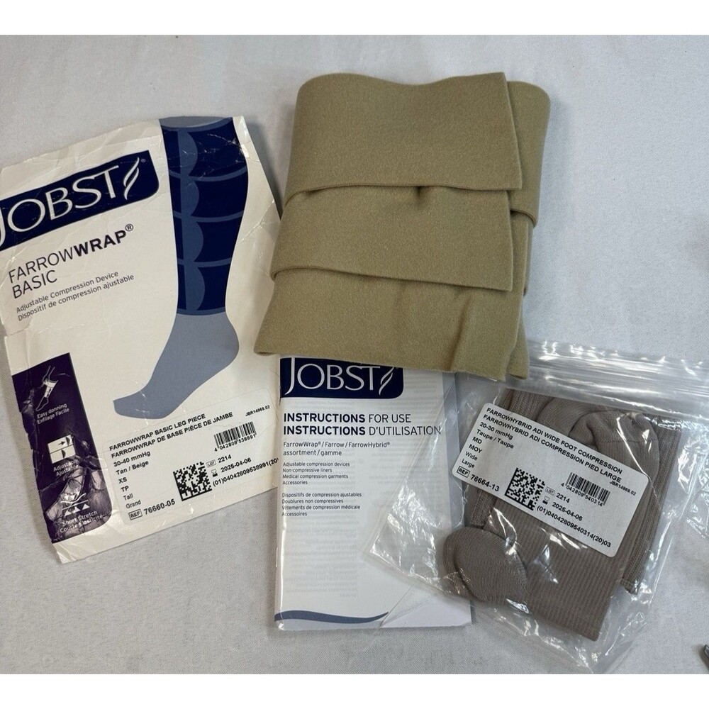 JOBST FarrowWrap Basic Leg Piece 30-40 mmHg Tan/Beige XS Tall NEW